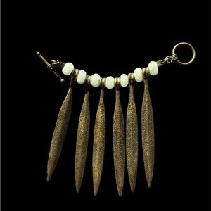 Boho Tassel Fringe Necklace with Pale Beads - comes without a chain